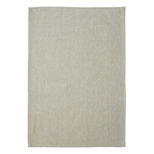 Torchon de cuisine en coton à fines rayures tissées - Kaki