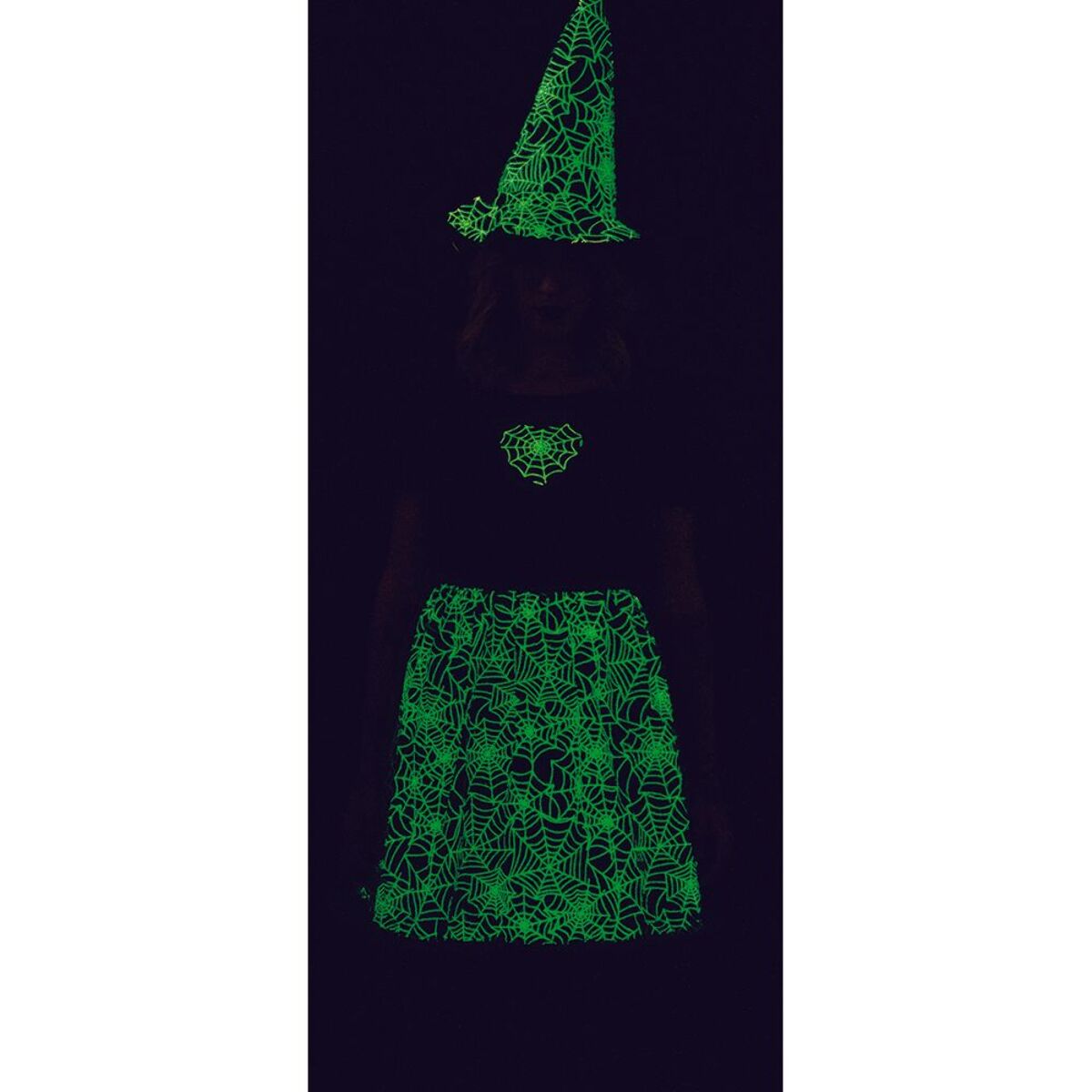 DISFRAZ BRUJA SPIDERWEB GLOW IN DARK AD