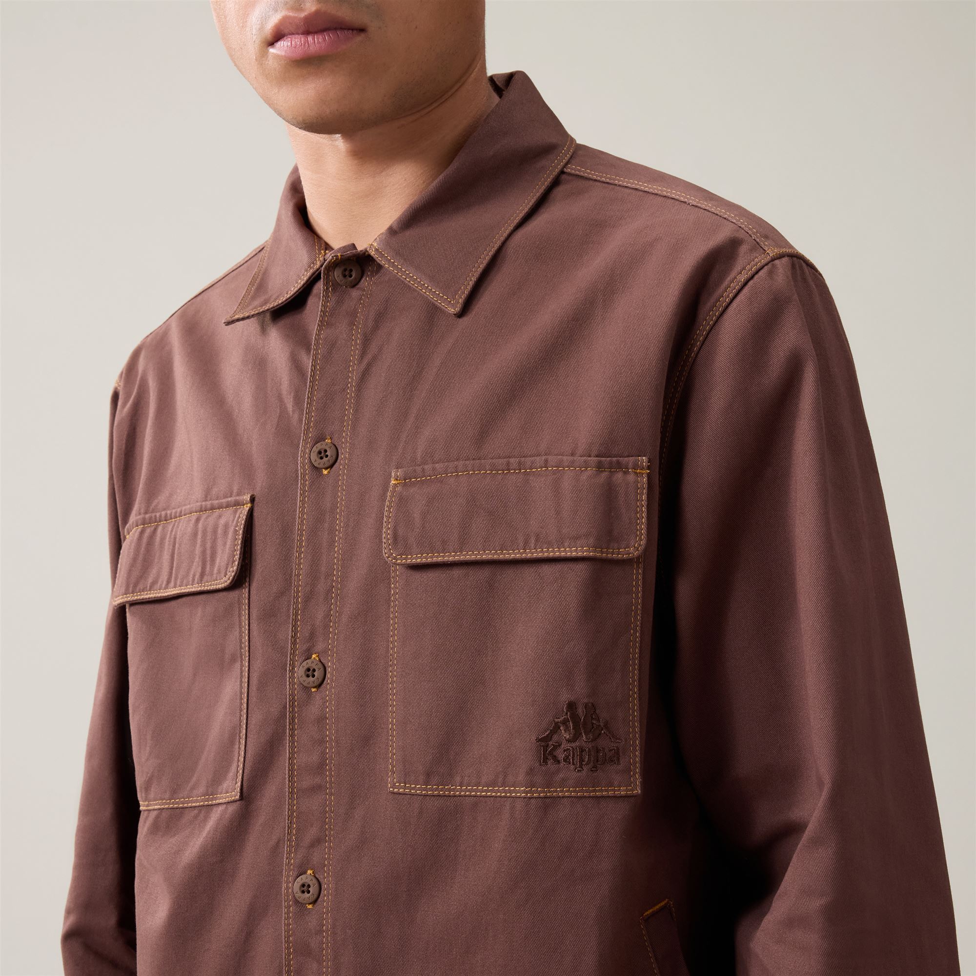 Kappa - Overshirt Uomo Marrone - Authentic Olivio