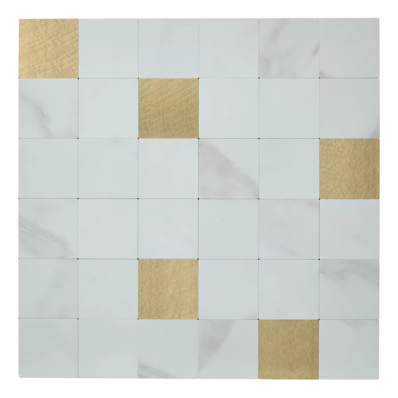 Lot de 2 stickers muraux Mina 30x30cm carreaux blancs