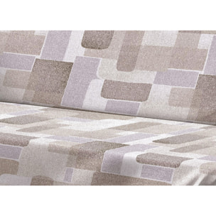 Telo Arredo Copritutto Grand Foulard Copridivano Copriletto 100% Cotone Disegno Brick Beige