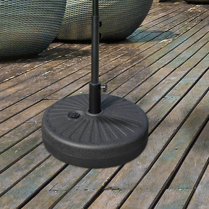 Outsunny Base de Sombrilla Rellenable de Agua 22 kg para Postes 38/48mm Ø51x28cm