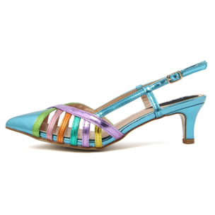 Slingback Donna colore Blu-Altezza tacco:6cm