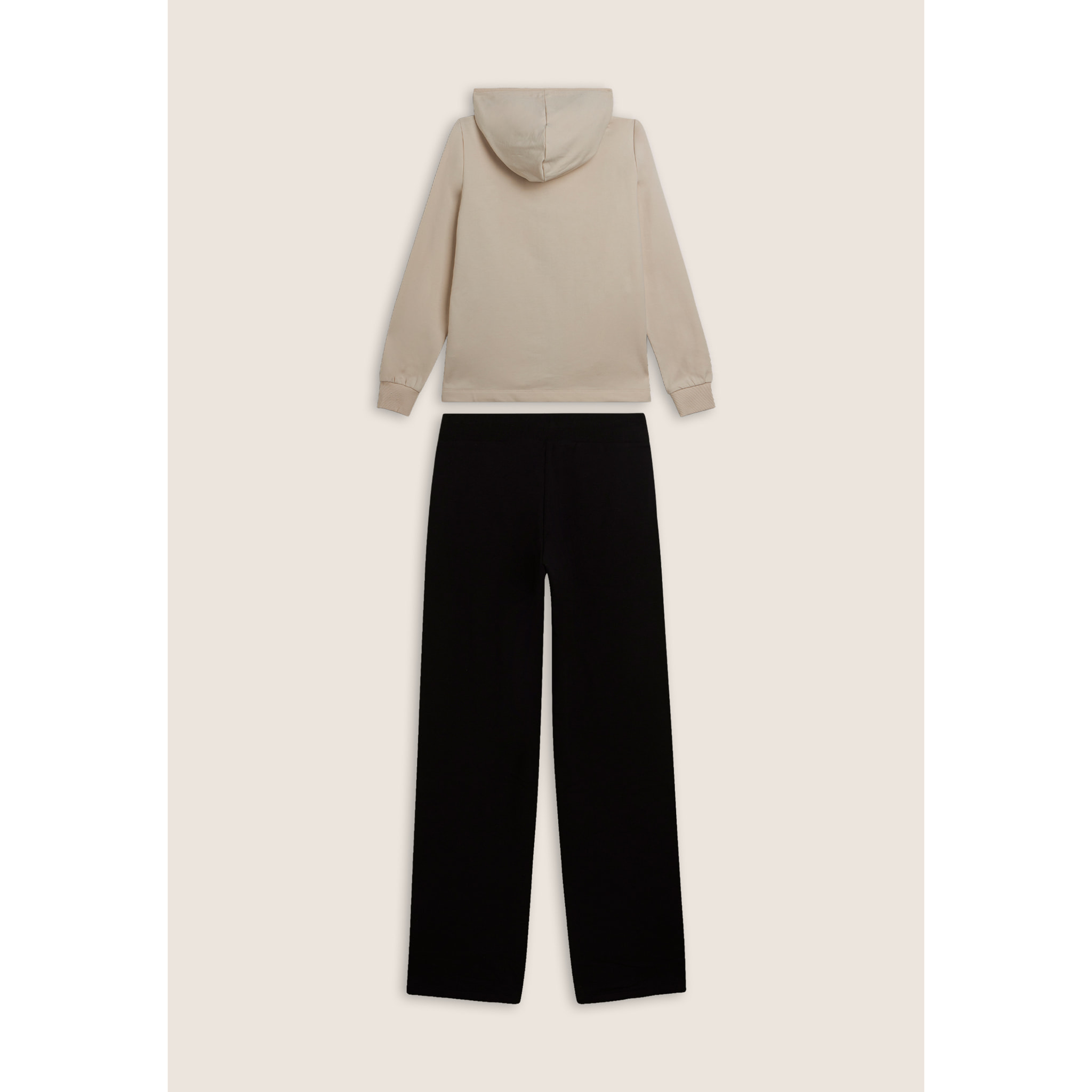 Tuta con interno cappuccio animalier e spacchi laterali