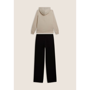 Tuta con interno cappuccio animalier e spacchi laterali