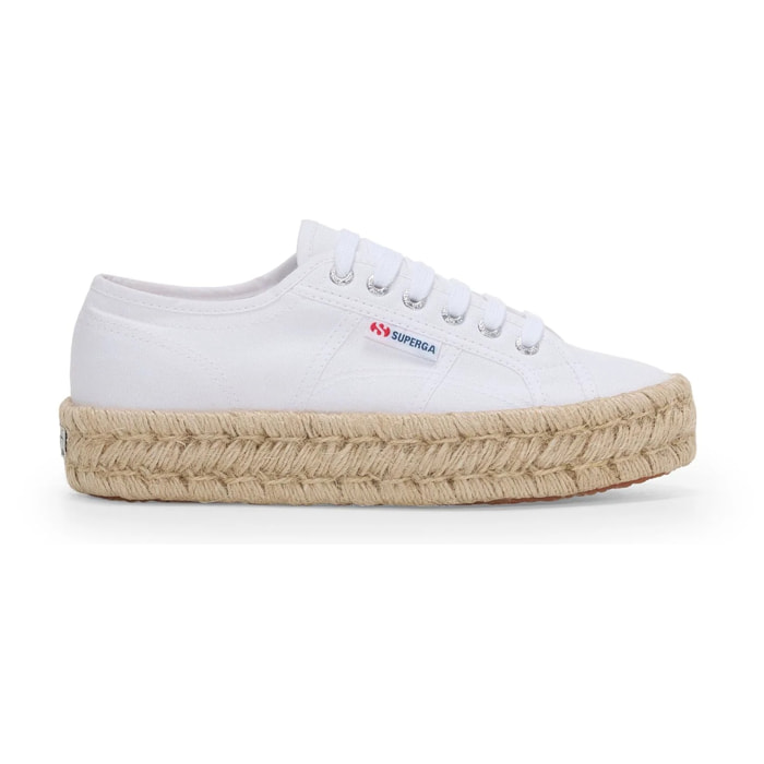 Superga - Zapatos de mujer Mujer Blanco - 2740 PLATFORM COTTON STONE WASH ROPE