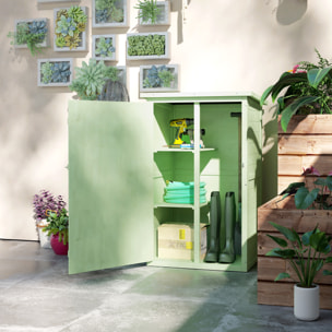 Caseta de Jardín de Madera 75x56x115 cm Armario Cobertizo de Exterior para Herramientas con 3 Estantes Interiores Puerta con Pestillo y Techo Asfáltico Verde