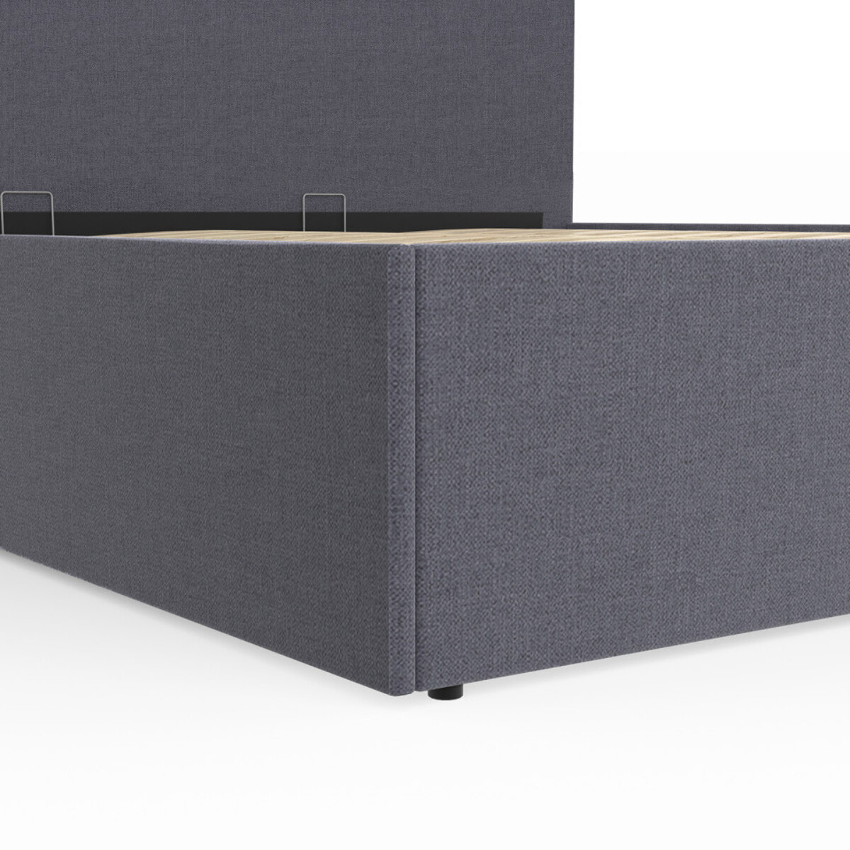 Lit coffre Louise 180x200cm tissu gris