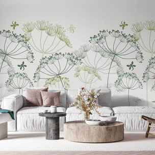 Papier peint panoramique Pissenlits et lucioles  Intissé