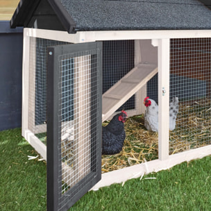 Poulailler 3 poules bois de sapin avec enclos GALINETTE