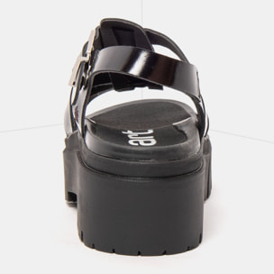 Sandalias 2042 NAPPA SHINNY BLACK / LEEDS color Black