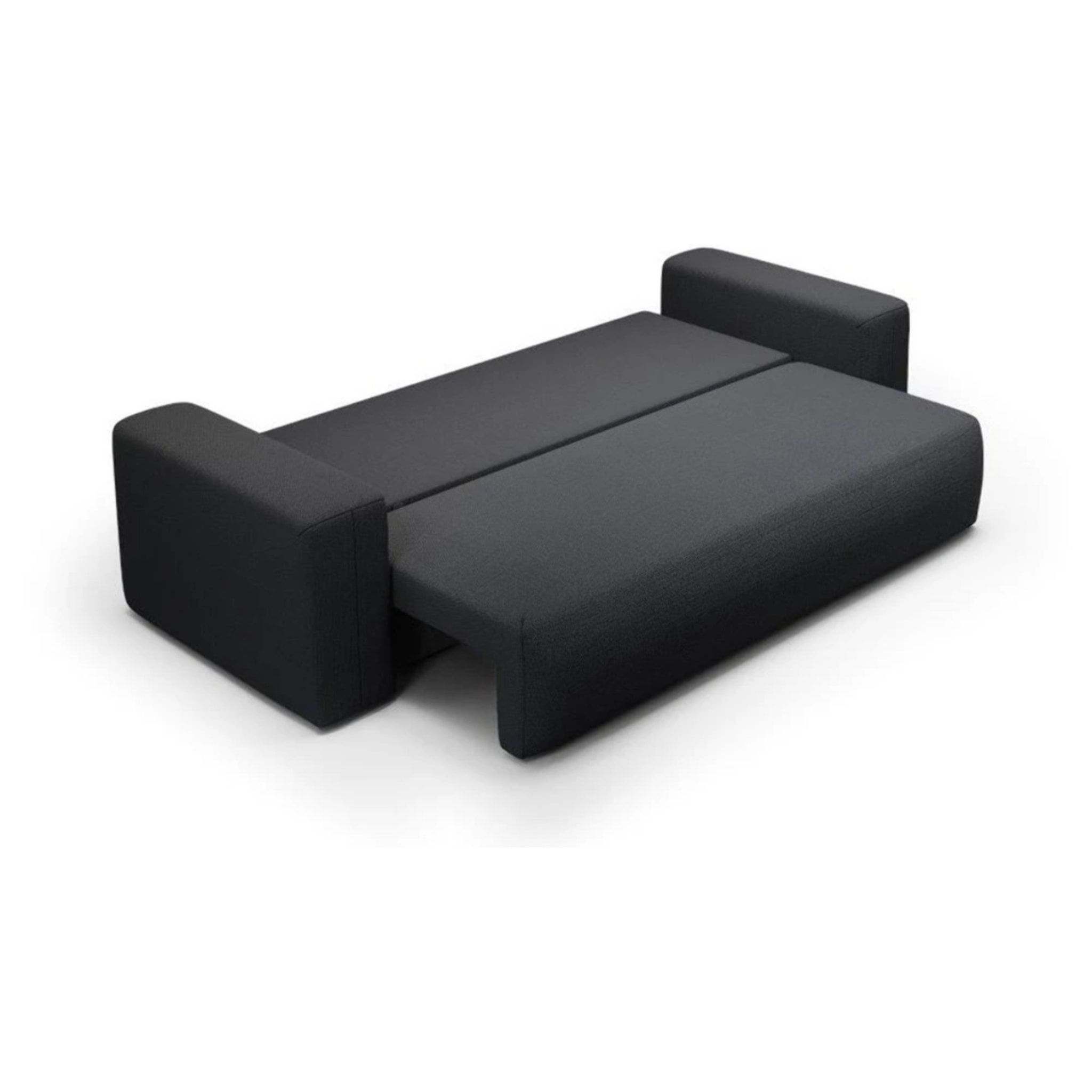 NALA - Canapé droit convertible droit 3 places en tissu gris foncé