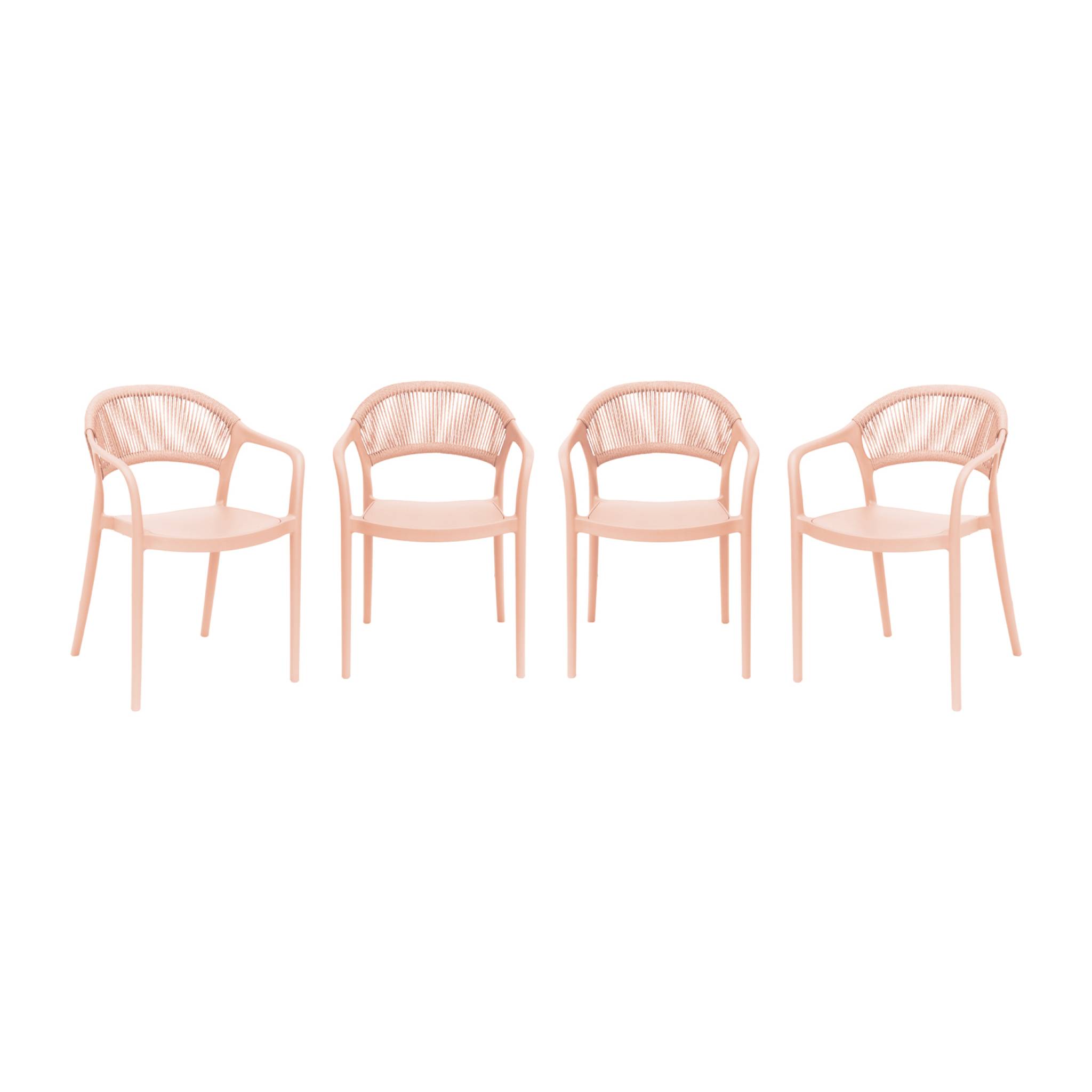 Chaise de jardin empilable avec effet corde (lot de 4) JOVIA