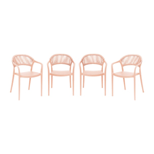 Chaise de jardin empilable avec effet corde (lot de 4) JOVIA