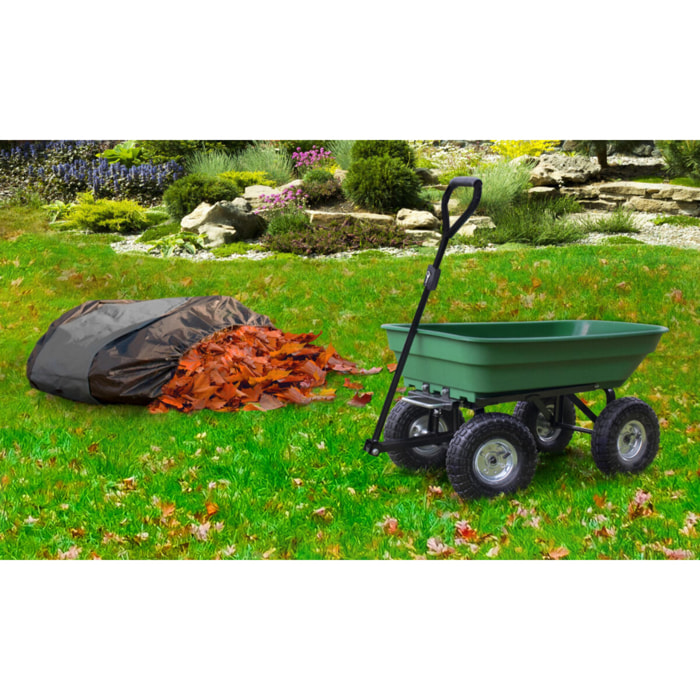 Chariot de jardin benne inclinable + sac 250L