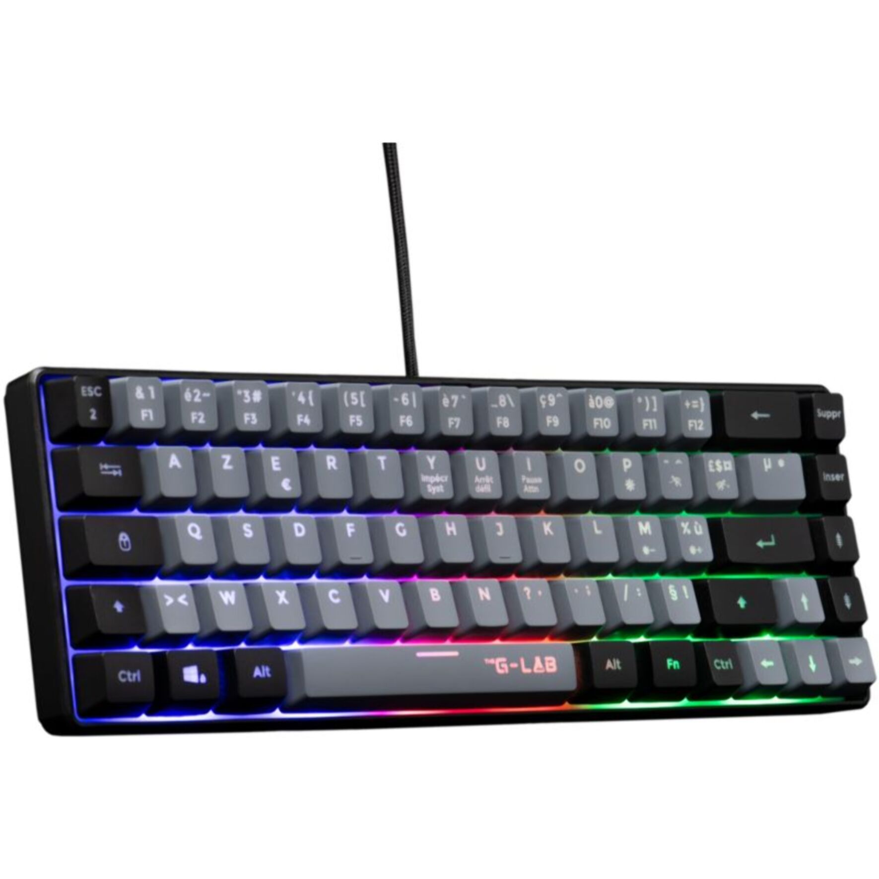 Clavier gamer THE G-LAB KEYZ HYDRO FR GRIS/NOIR