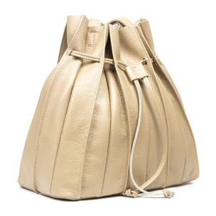 Albiolo borsa a spalla donna. Vera pelle finitura Dollaro.