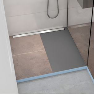 Receveur de douche à carreler 180 x 90 cm WEDI Fundo Riolito Neo + barrette de finition + bonde horizontale + kit d'étanchéité