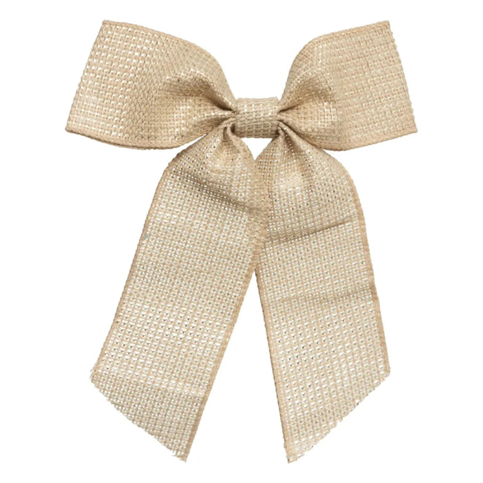 Nœud en jute or 19x24cm