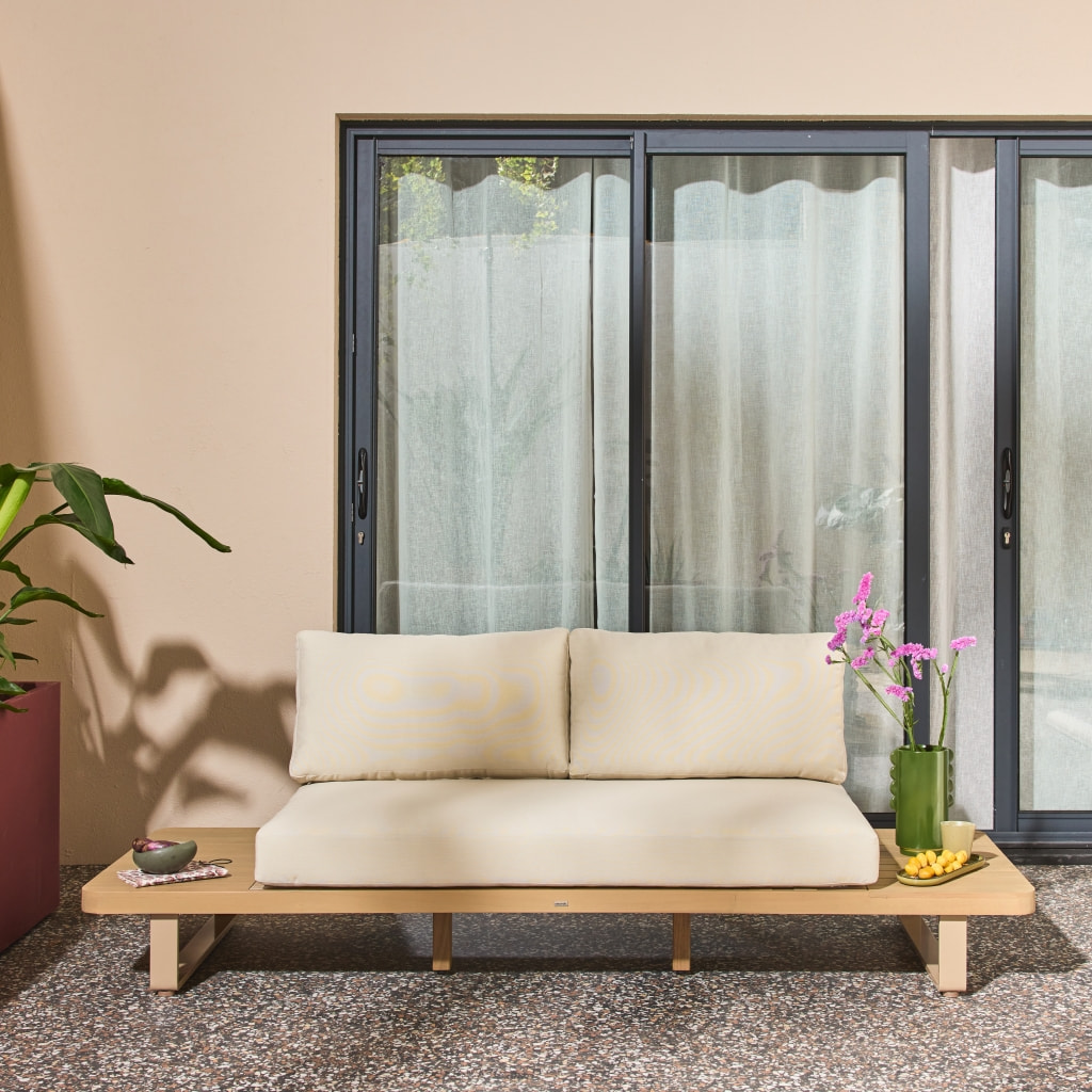 Banquette de jardin bois d'acacia et aluminium 2 places ACALIA LATIKA