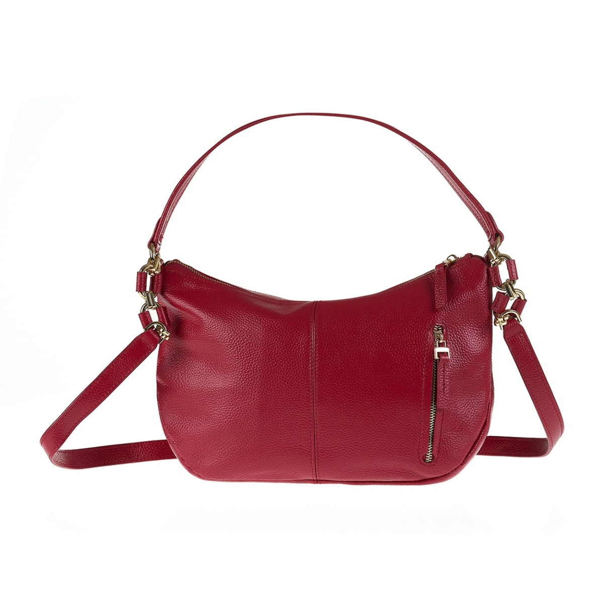 Borsa a spalla da donna Made in Italy - Modello Edera Plus - 100% pelle - 32.5 x 19.0 x 10.0 cm