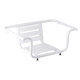 Siège de baignoire PMR PELLET aluminium époxy blanc avec dossier