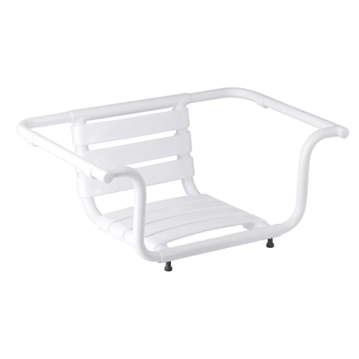 Siège de baignoire PMR PELLET aluminium époxy blanc avec dossier