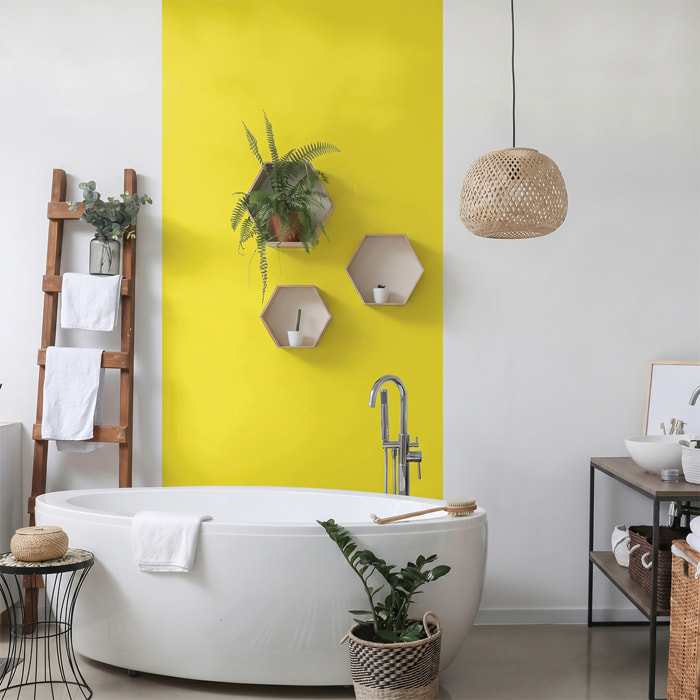 Rouleau adhésif décoratif Vinyle au Mètre - Jaune canari - Sticker Lavable Imperméable Mur Cuisine Meubles