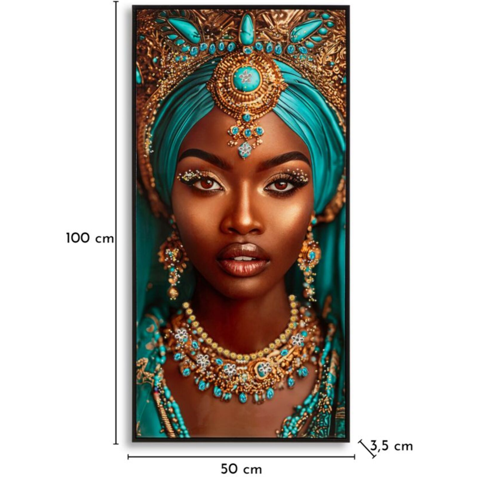 STAMPA DECORATA SU TELA LACCATA C/CORNICE MAYA CM 50X3,5X100