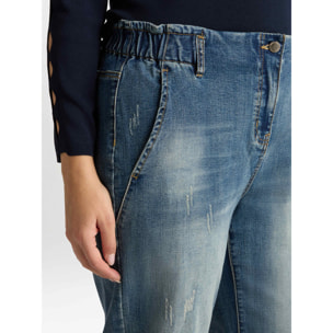 Fiorella Rubino - Jeans balloon con strappi - Blu