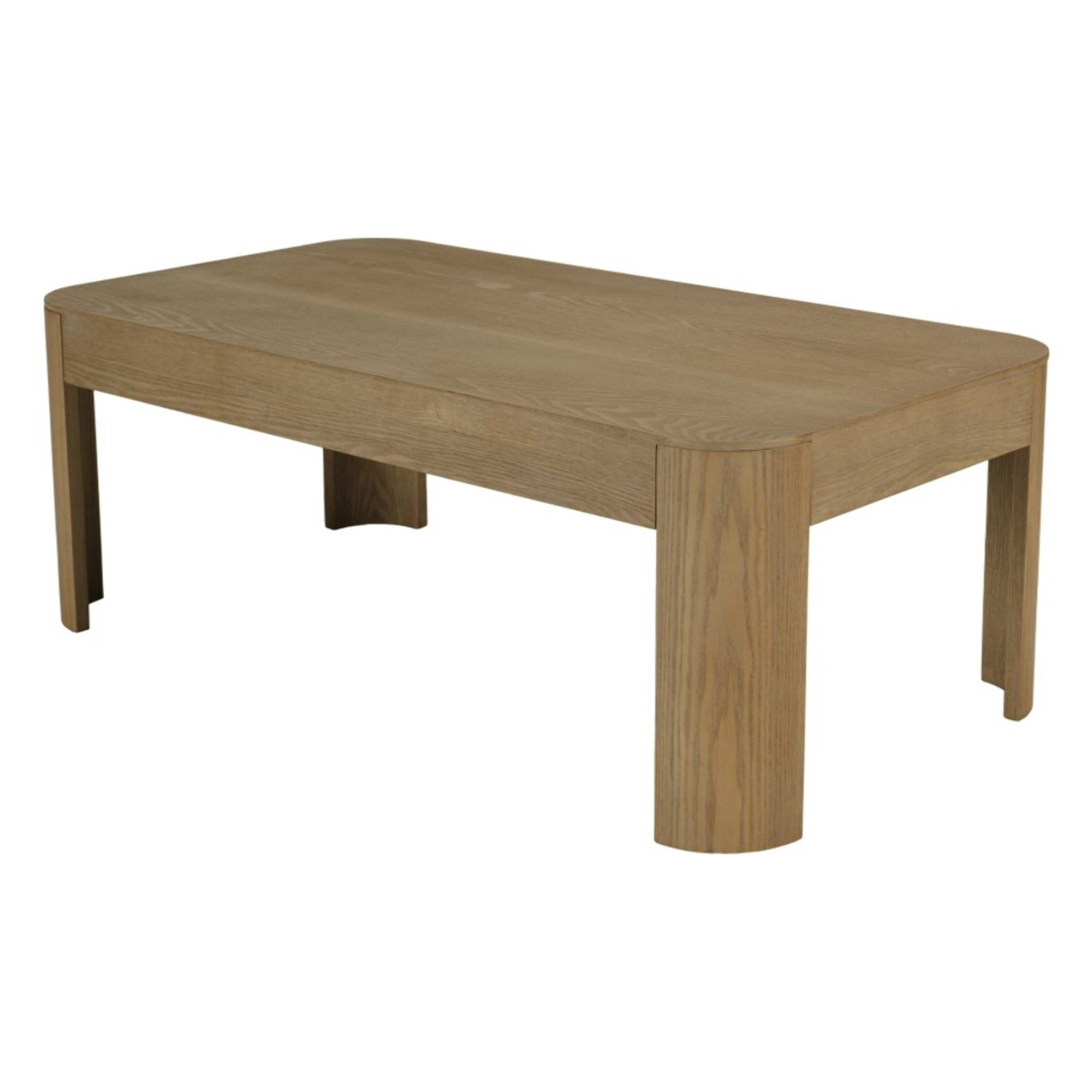 ELLA - Table basse rectangulaire L122 couleur naturelle design arrondi