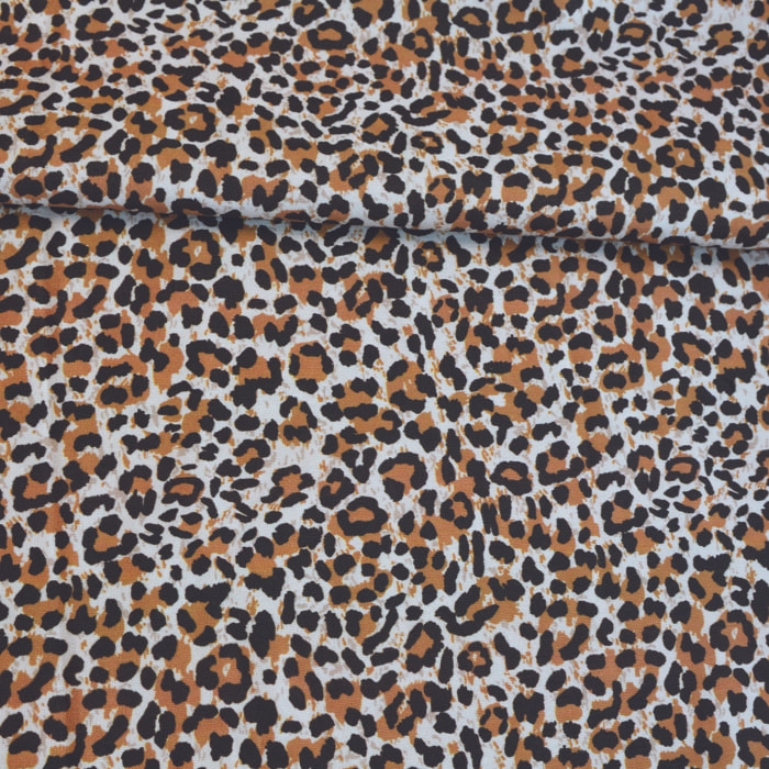Tissu imprimé panthère - Marron Clair