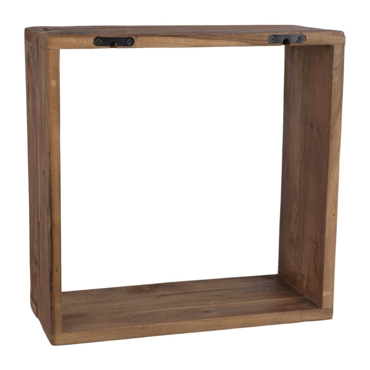 SIXTINE - Étagère murale marron carrée 35x35cm 1 niche bois teck recyclé