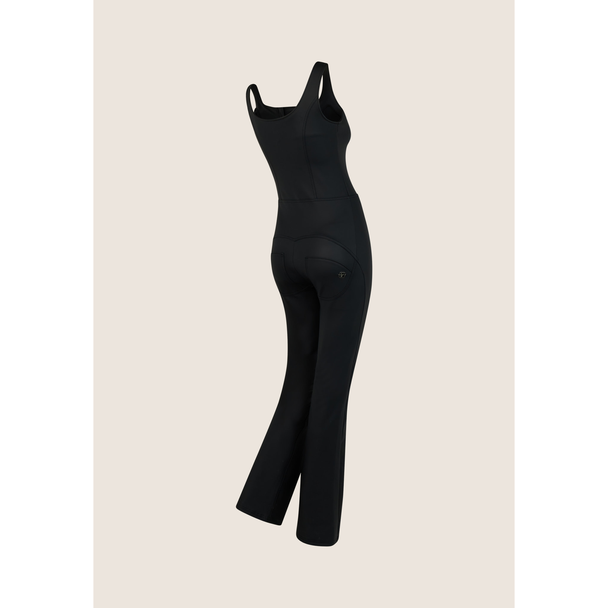 Tuta jumpsuit WR.UP® in similpelle con fondo a zampa