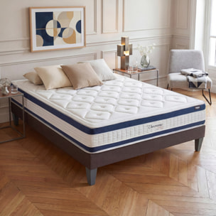 Ensemble Matelas Chenonceau & Sommier KIT15, 26 cm, Mémoire de Forme Haute Densité, Technologie Tri-Lattes, Soutien Ferme