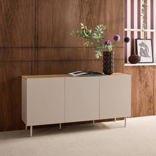 Buffet métal et décor bois 3 portes 150cm ASHTON