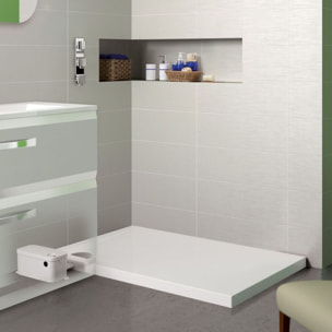 Receveur de douche KINEDO Kinematic à poser biotec carré Blanc 90 x 90 x 5,3 avec pompe externe