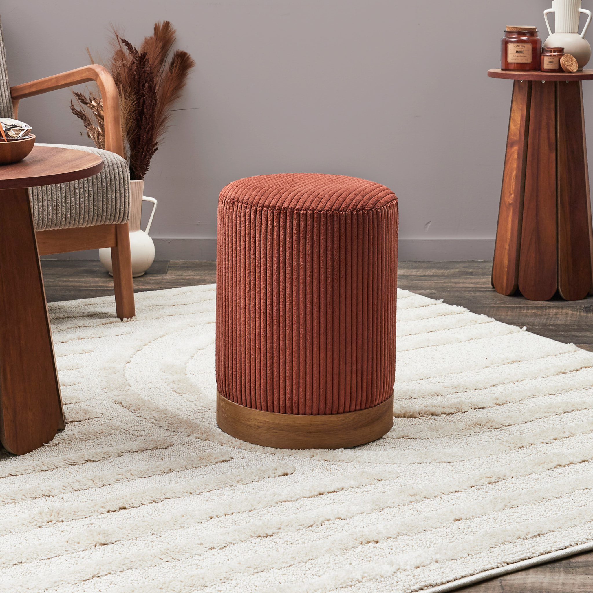 Pouf Cotele Scott Terracotta