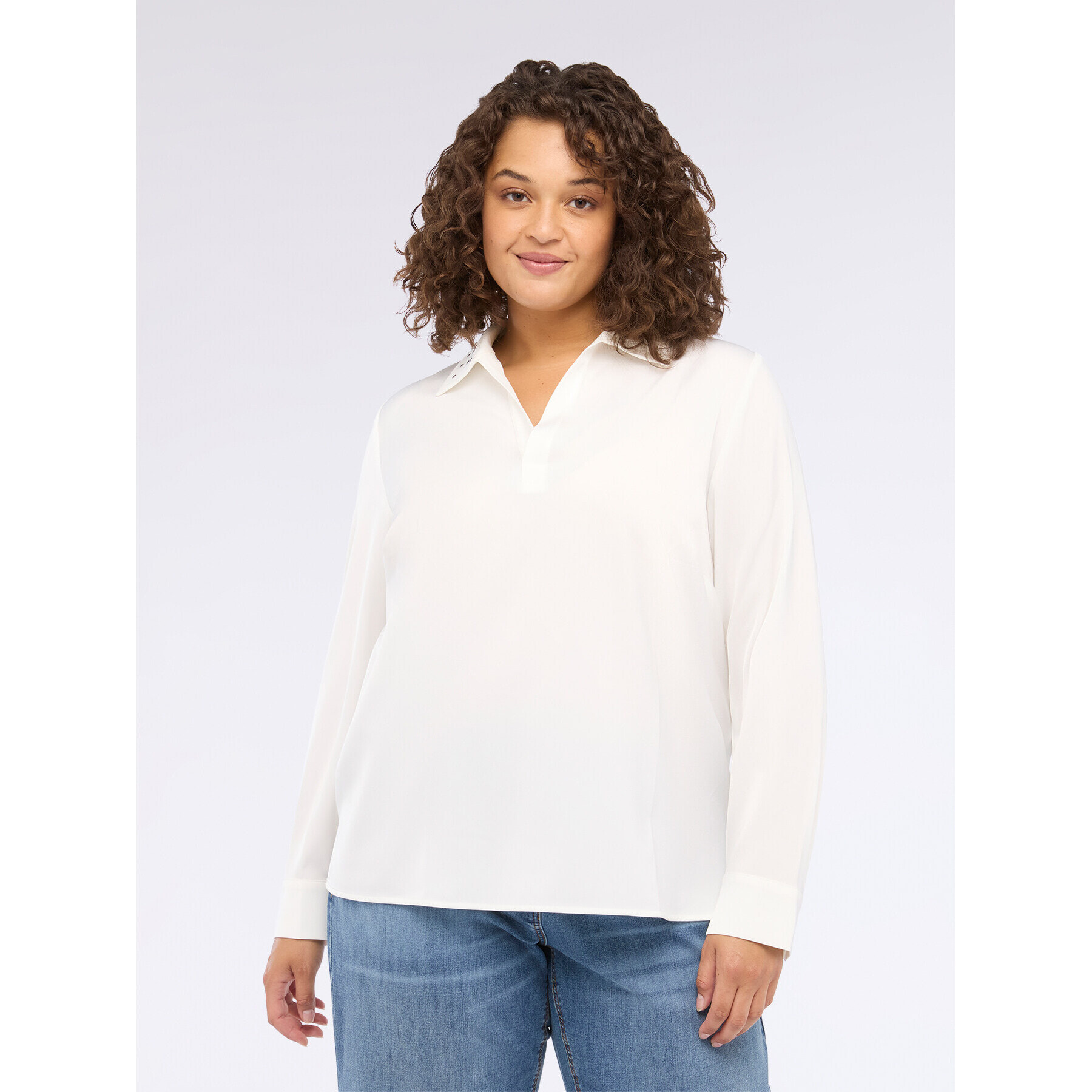 Fiorella Rubino - Camisa cuello polo con tachuelas - Blanco