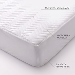 Coprimaterasso Intrecci Trapuntato con Angoli in Microfibra con Imbottitura in Poliestere