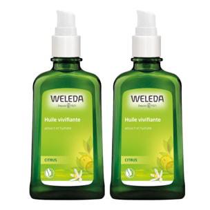WELEDA - Duo Huile vivifiante au Citrus  - Soin corporel - Adoucit et nourrit -  Vegan* -  Certifié Natrue** - Flacon-pompe 100 ml  x 2