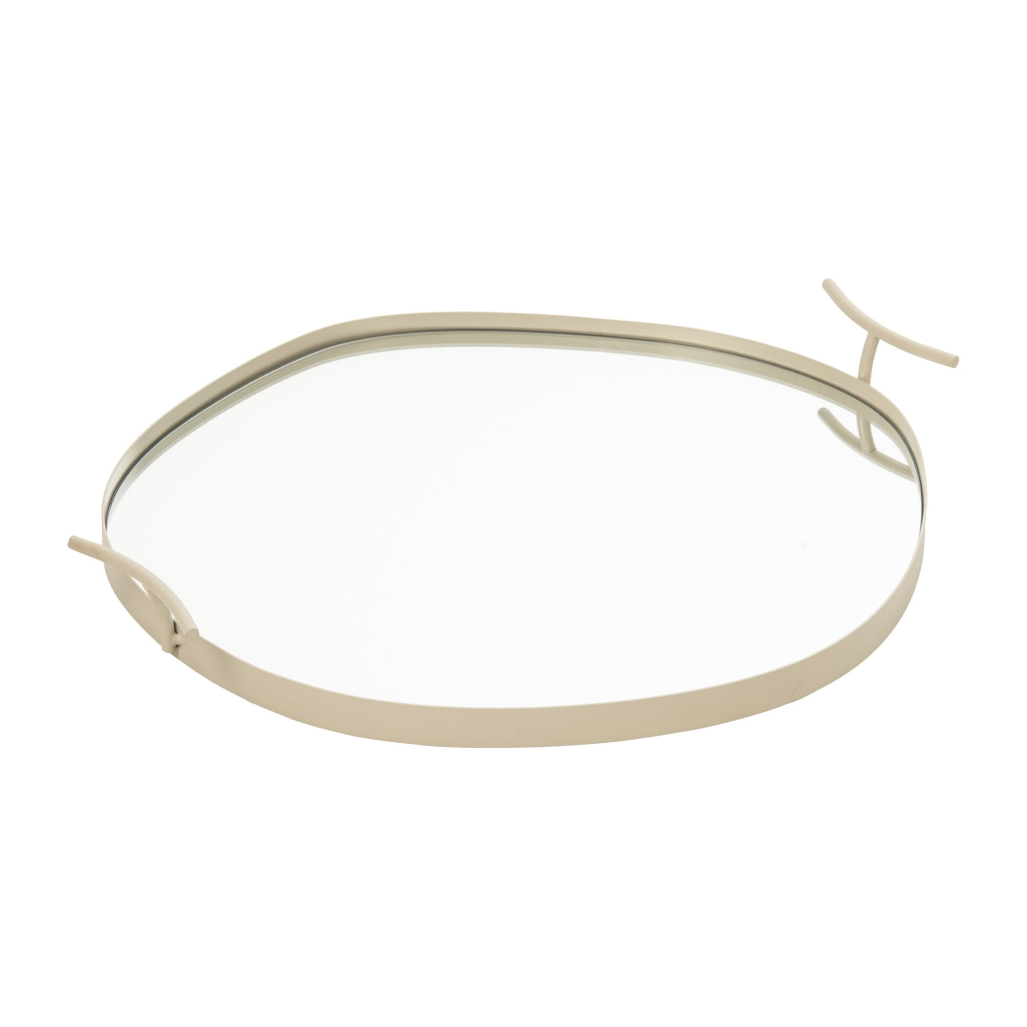 J-Line plateau miroir - fer - blanc - large
