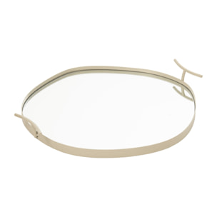 J-Line plateau miroir - fer - blanc - large