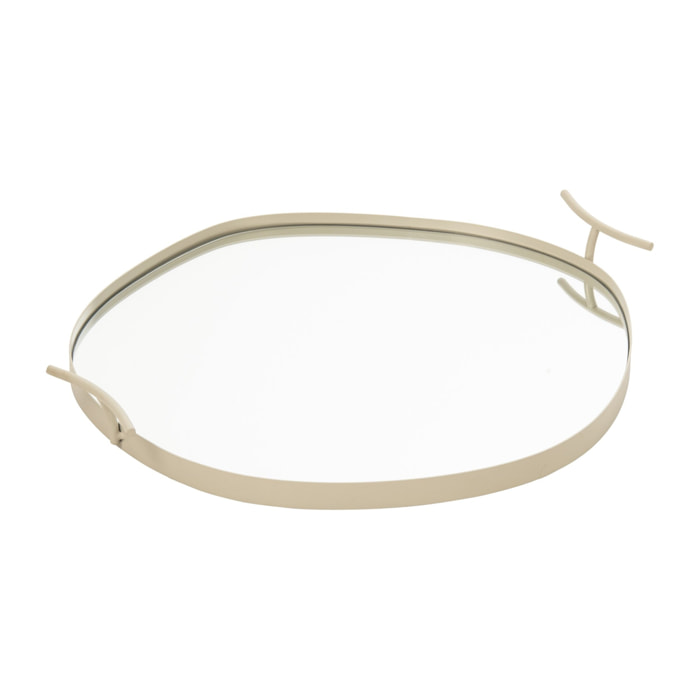 J-Line plateau miroir - fer - blanc - large