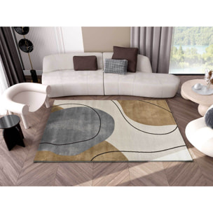 NEW YORK Alfombra con formas orgÃ¡nicas en tonos beige y gris, varias medidas disponibles.