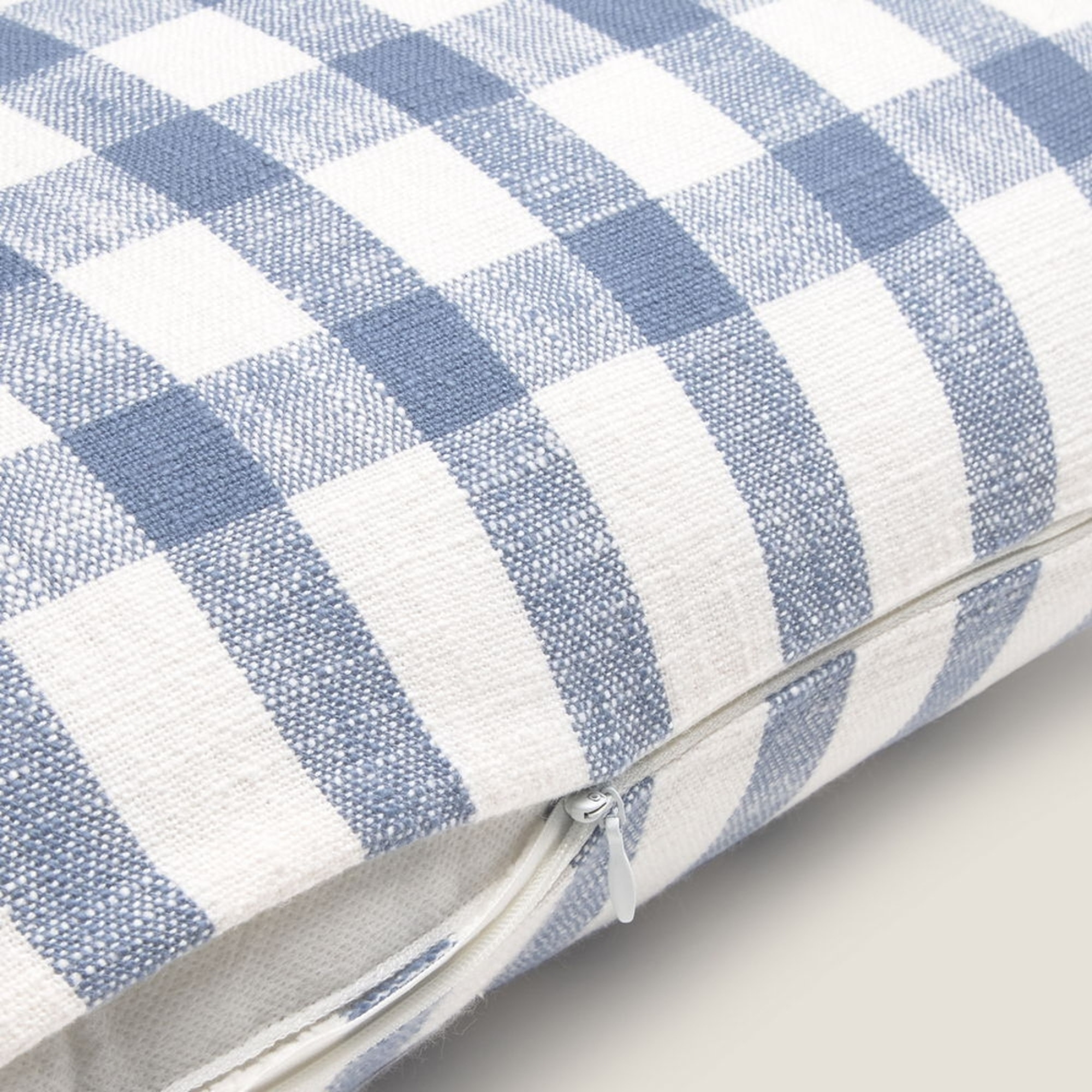 Funda de cojín algodón cuadros Soncuad color azul Algodón