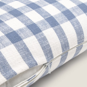 Funda de cojín algodón cuadros Soncuad color azul Algodón