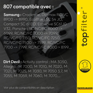 Lot de 4 sacs aspirateur Dirt Devil Samsung TopFilter Premium
