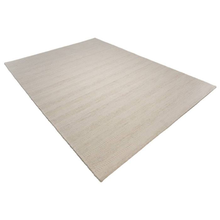SACHA - Tapis rectangulaire 200x290cm laine texturée nuances de beige