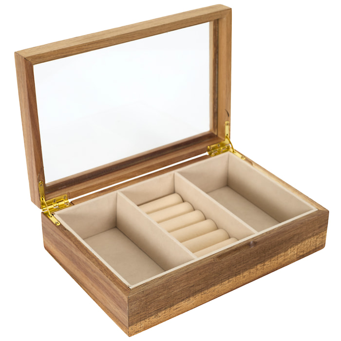Boite A Bijoux Verre Et Bois
